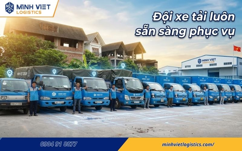 Đội xe tải luôn sẵn sàng phục vụ